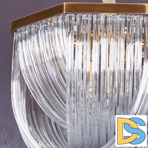 Подвесной светильник Delight Collection Murano Glass A001-554 L9 brass/clear