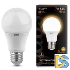 Лампа светодиодная Gauss E27 7W 3000K матовая 102502107