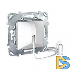 Выключатель кнопочный со шнурком (звонок), Белый, серия Unica, Schneider Electric