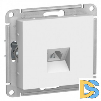 Розетка телефонная 1-ая 4 контакта, RJ-11, Белый, серия Atlas Design, Schneider Electric