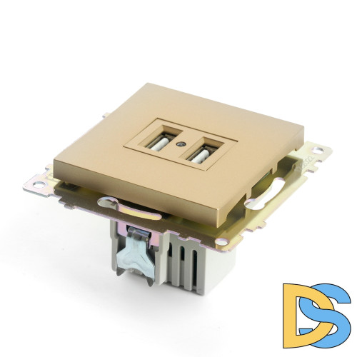 Розетка 2-местная USB Stekker Катрин GLS10-7115-08 49229