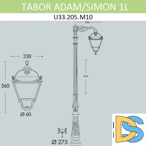 Садовый светильник Fumagalli U33.205.M10.AXH27