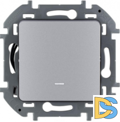 Выключатель Legrand Inspiria 1-кл с подсветкой алюминий , 673612