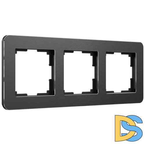 Рамка на 3 поста Werkel Platinum черный алюминий 4690389184482 W0032608