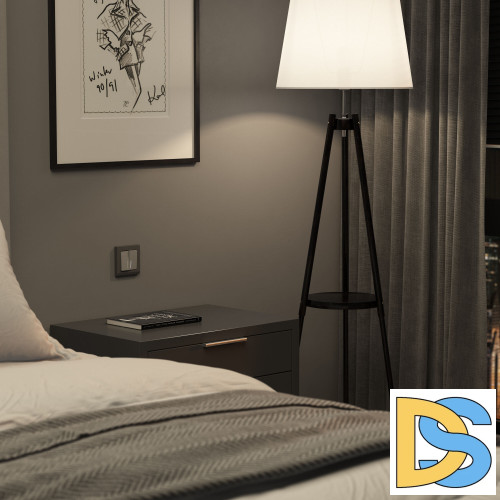 Выключатель двухклавишный Werkel проходной с подсветкой (серебряный матовый) W1122165