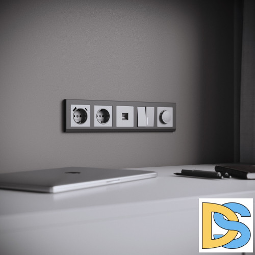 Выключатель двухклавишный Werkel проходной с подсветкой (серебряный матовый) W1122165