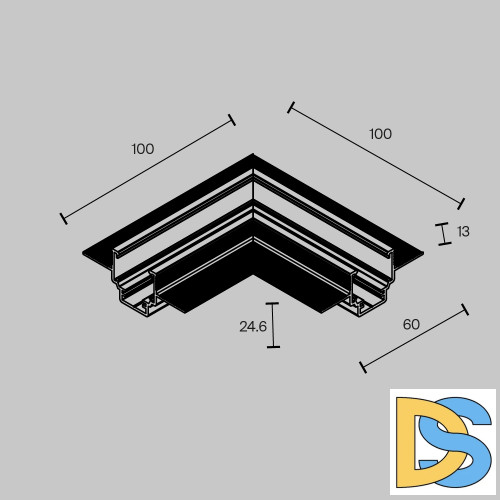 Коннектор угловой для шинопровода Maytoni Exility TRAM034CL-42B