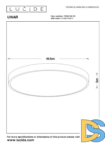 Потолочный светильник Lucide Unar 79185/50/02