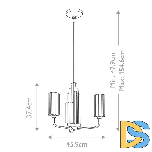Люстра на штанге Kichler Kimrose QN-KIMROSE3-BNB