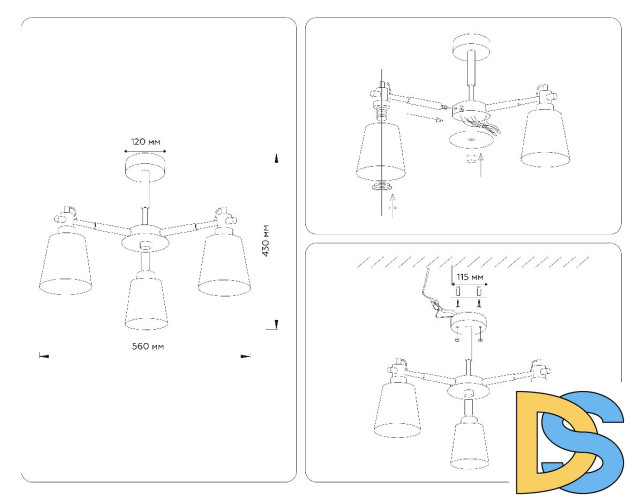 Люстра на штанге Ambrella Light Loft TR82204