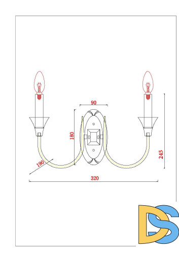 Бра Arte Lamp Collinetta A4094AP-2PB