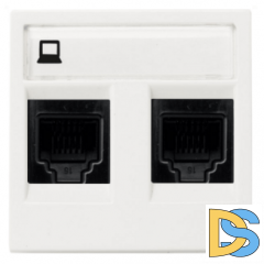 Розетка интернет RJ45 CAT5 двойная ABB Niessen Zenit Белый