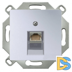 Розетка компьютерная одинарная RJ45 6-й кат. экранированная Jung ECO Profi Алюминий
