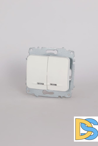 Выключатель двухклавишный с подсветкой ELBI Jazz 607-016200-203