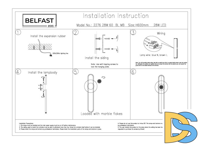 Настенный светильник Belfast Ravenhill 2276 28W 60 BL MB