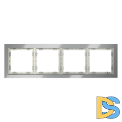Рамка стеклянная VOLTUM S70 на 4 поста, (сталь, стекло)