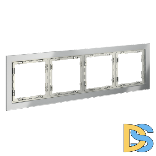 Рамка стеклянная VOLTUM S70 на 4 поста, (сталь, стекло)