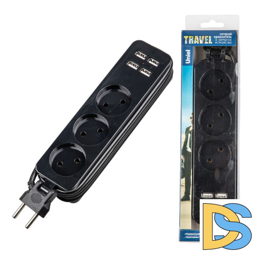 Удлинитель Uniel S-CT3-1,8U BLACK UL-00011137