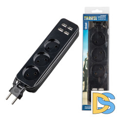 Удлинитель Uniel S-CT3-1,8U BLACK UL-00011137