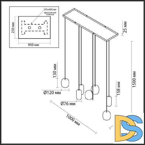 Каскадная люстра Odeon Light Ovali 5053/7A