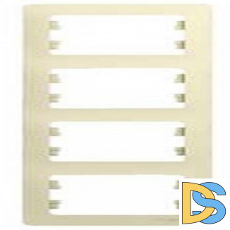 Рамка 4-ая (четверная) вертикальная, Бежевый, серия Glossa, Schneider Electric