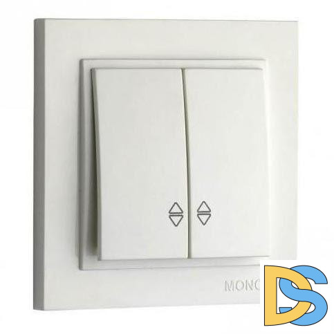 Выключатель двухклавишный проходной Mono Electric Despina 10А 250В жемчуг 102-252523-111
