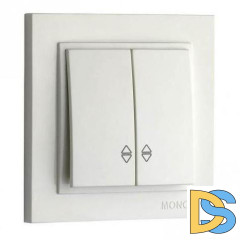 Выключатель двухклавишный проходной Mono Electric Despina 10А 250В жемчуг 102-252523-111