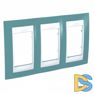 Рамка 3-ая (тройная), Синий/Белый, серия Unica, Schneider Electric