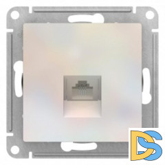 Розетка телефонная 1-ая 4 контакта, RJ-11, Жемчуг, серия Atlas Design, Schneider Electric