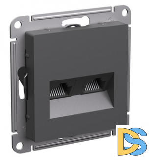 Розетка компьютерная 2-ая кат.5е, RJ-45 (интернет), Базальт, серия Atlas Design, Schneider Electric
