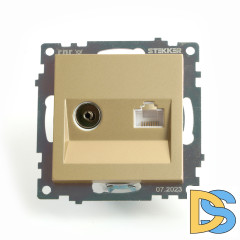 Розетка TV + компьютерная RJ-45 Stekker Катрин GLS00-7106-08 49230