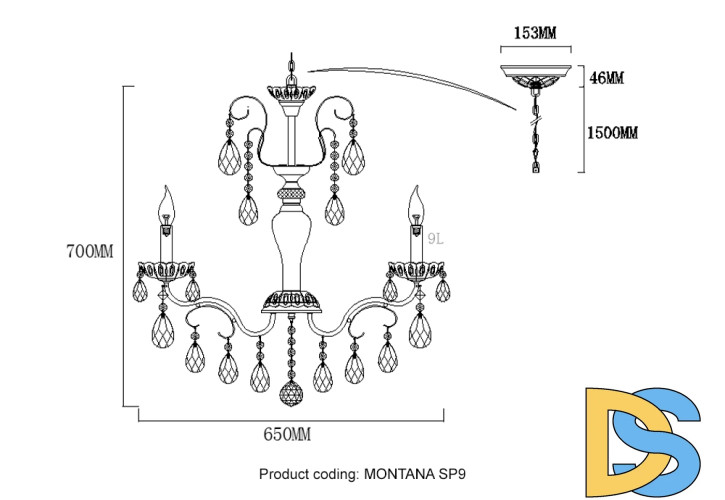 Подвесная люстра Crystal Lux MONTANA SP9
