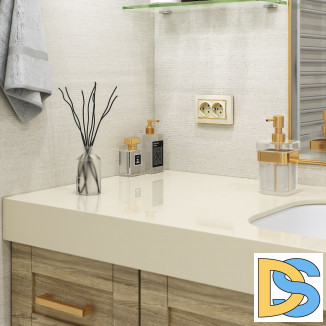 Рамка для двойной розетки (слоновая кость/золото) W0081932