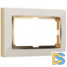 Рамка для двойной розетки (слоновая кость/золото) W0081932