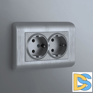 Рамка для двойной розетки (серебряный) W0082106