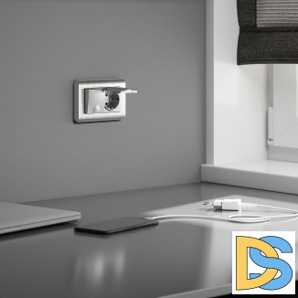 Рамка для двойной розетки (серебряный) W0082106