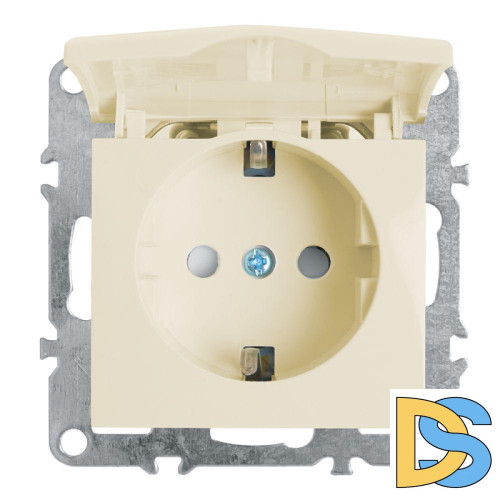 Розетка Stekker Эрна с/з 16A 250V с крышкой защитной шторкой слоновая кость PST16-9112-02 39330