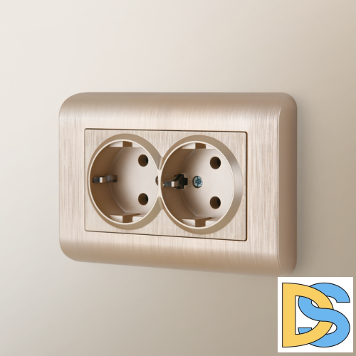 Рамка для двойной розетки Werkel Stream (шампань) W0082111