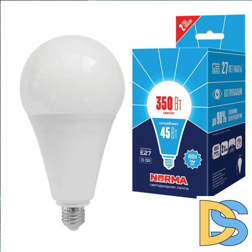 Лампа светодиодная Volpe Norma LED-A120-45W/4000K/E27/FR/NR картон UL-00005611