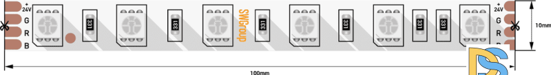 Светодиодная лента SWG SWG560-24-14.4-RGB-M 009271