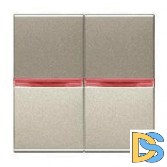 Переключатель 2кл проходной с красной подсветкой ABB Niessen Zenit Шампань