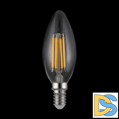 Лампа светодиодная филаментная диммируемая Voltega E14 5W 2800K свеча прозрачная 8460