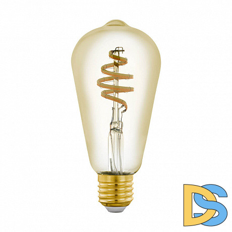 Лампа светодиодная филаментная диммируемая Eglo E27 5,5W 2200-6500K золотистая 12583