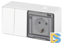 Блок розетка с выключателем Эра 11-7502-01 Б0063270