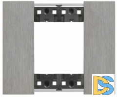 Рамка на 1 пост, 2 модуля - Немецкий/Итальянский стандарт. Сталь. Btichino