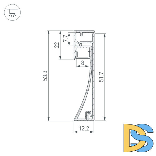 Профиль Arlight PLINTUS-H54-2000 WHITE 045434