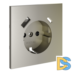 Накладка для розетки с заземлением и защитными шторками, с USB A+C, S70 (шелк)