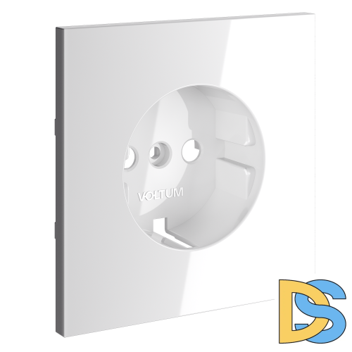 Накладка для розетки с заземлением, S70 (белый глянцевый)