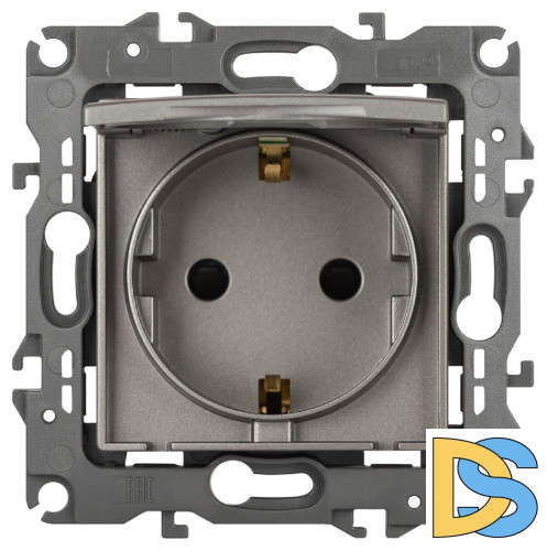 Розетка одноместная со шторками и крышкой Эра 12-2103-16 Б0065722