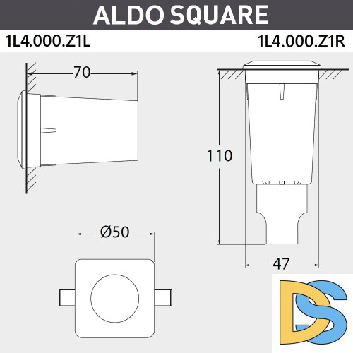 Грунтовый светильник Fumagalli Aldo 1L4.000.000.AXZ1L
